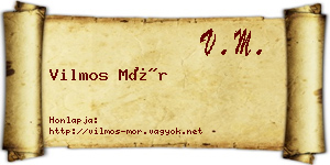 Vilmos Mór névjegykártya